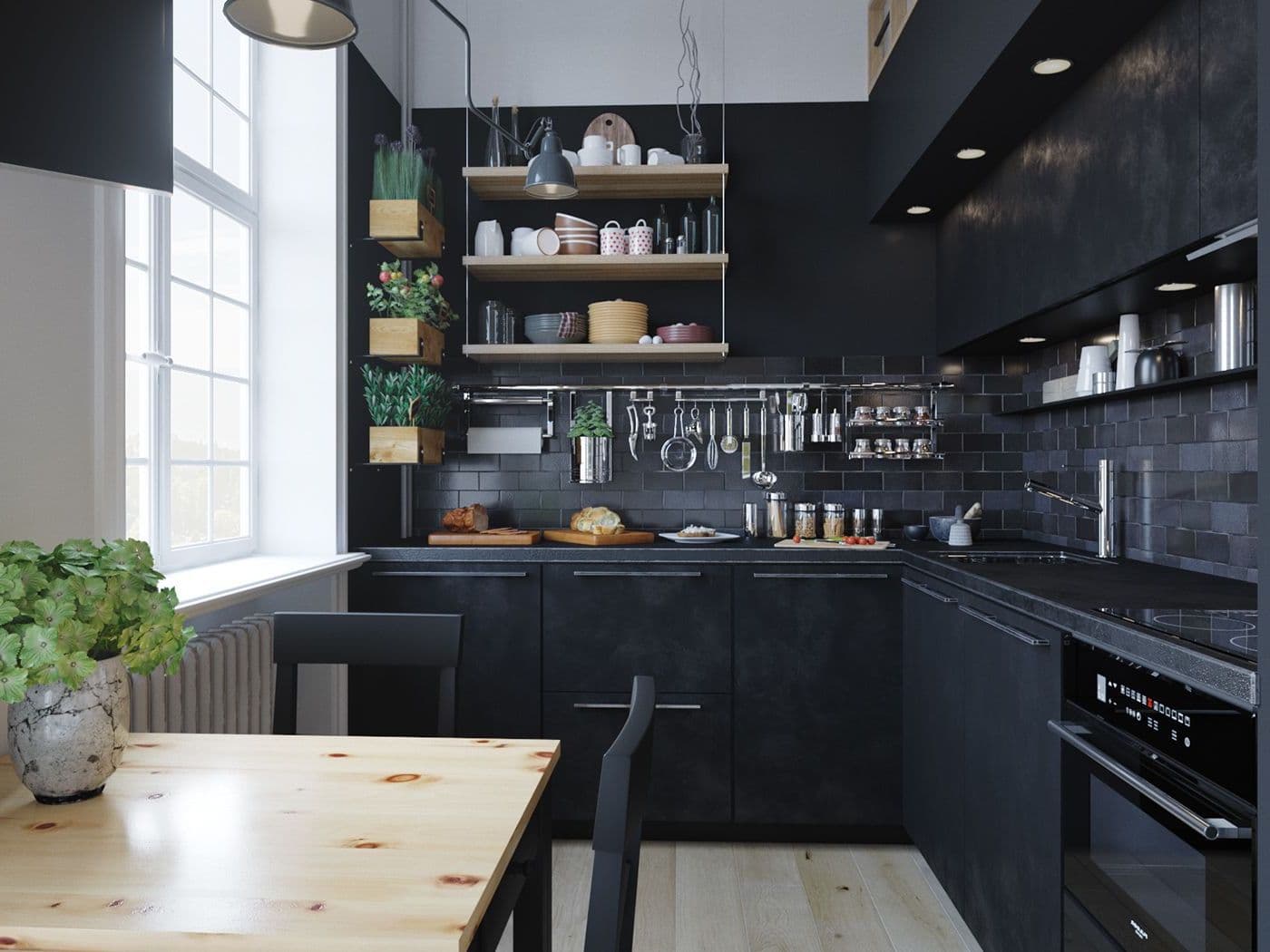 Грамотная организация хранения кухонных ящиков, шкафов и принадлежностей формирует атмосферу сбалансированного пространства