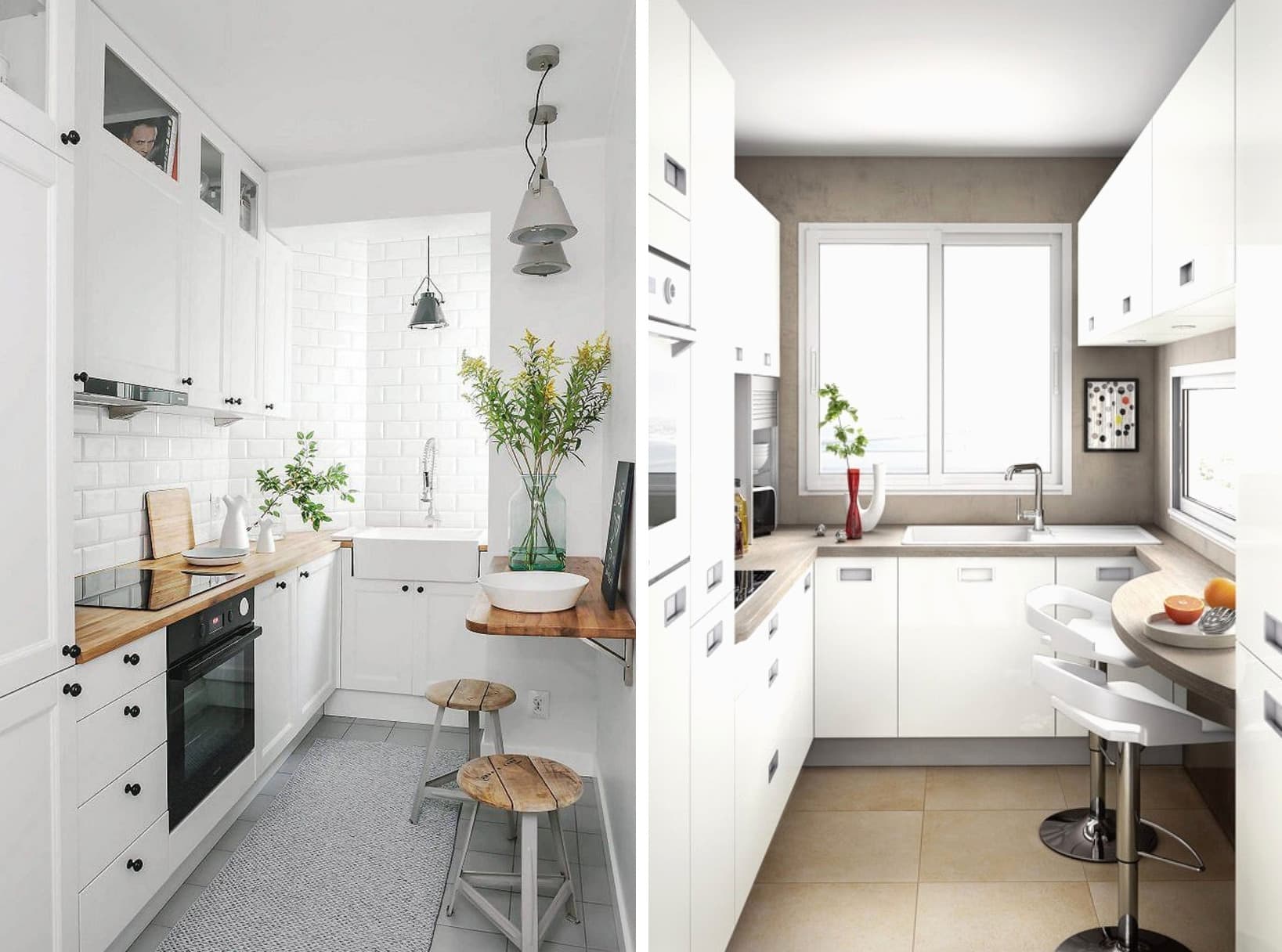 Интерьер кухни в белом исполнении - простой и незамысловатый способ избежать ощущения чрезмерно загруженного пространства
