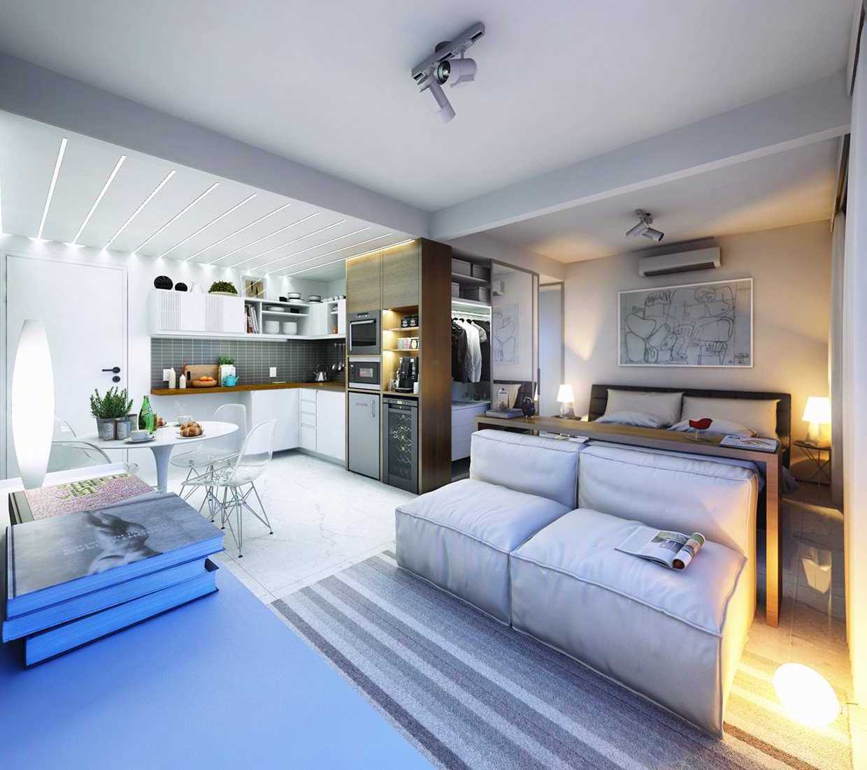 Элегантный интерьер квартиры в светлых тонах - является наиболее выигрышным вариантом для небольшого помещения