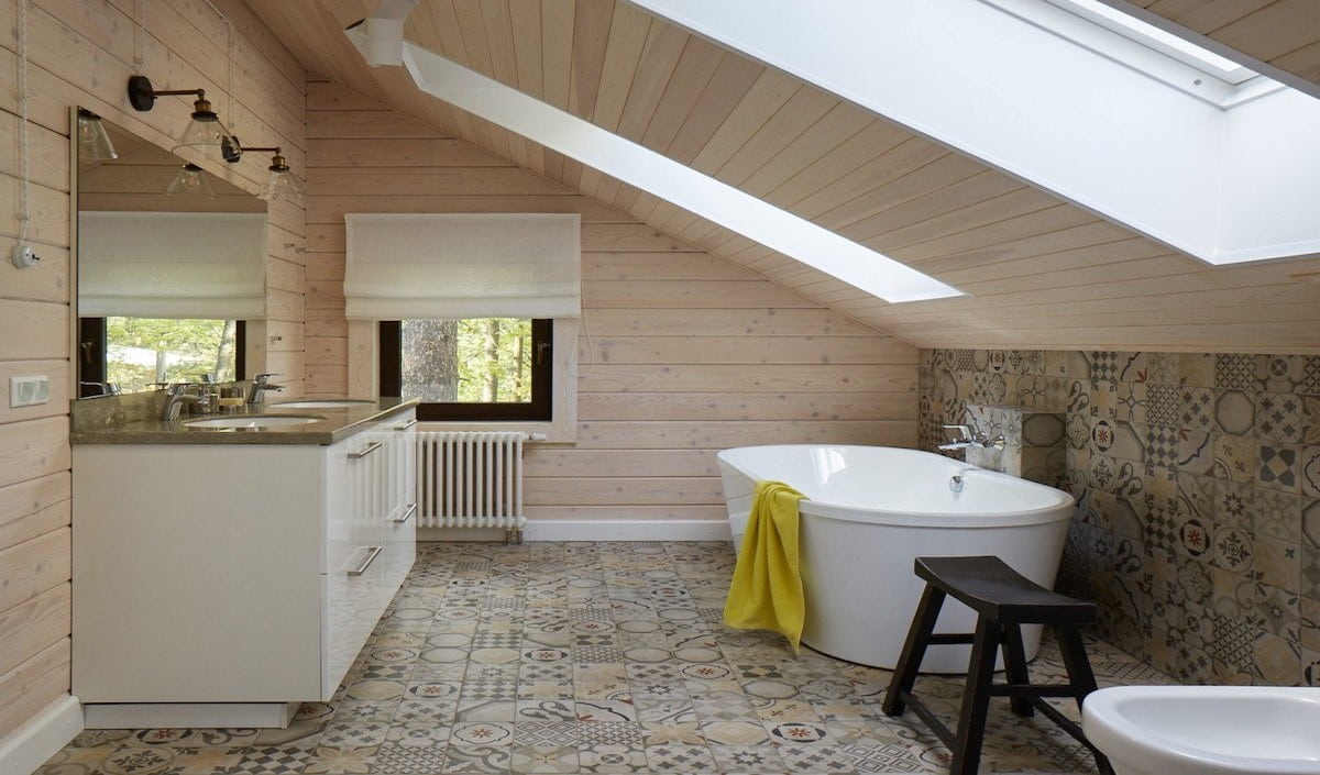 ванна в деревянном доме