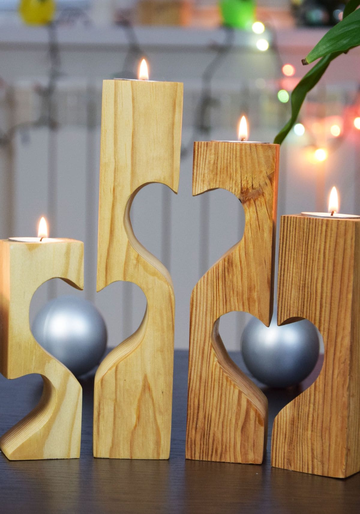 Декоративные свечи из дерева